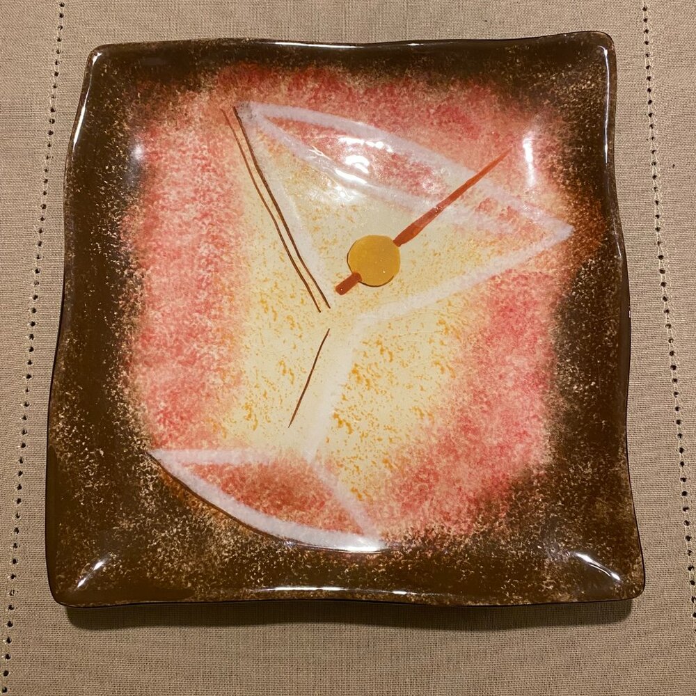 CLAY ART Hand Painted Cocktail Plate